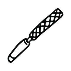 File tool in doodle style. Isolated vector.