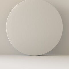 Empty white marble podium on color background for cosmetic makeup product presentation	
