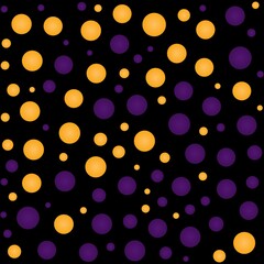 Colorful circles pattern, Halloween background. Vector illustration. Wrapping paper.
