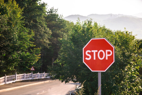 stop sign in the road