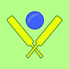 bats and cricket ball. vector illustration concept in Brazil flag colors. to use as a logo or graphic resource. isolated colors. eps 10
