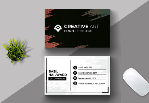 Brush Style Business Card Layout Design
