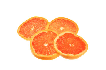 Obraz na płótnie Canvas Orange slices isolated on white background. Citrus fruit concept rich in vitamin c