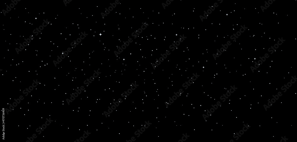 Wall mural sky starry. black night background with star. starry galaxy space. 8bit texture in flat style. dark 