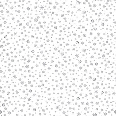 Winter snow seamless pattern. Christmas holiday snowflakes decorative background.