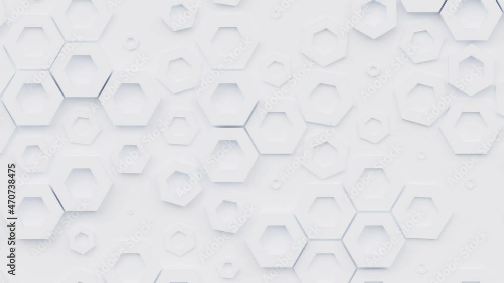 Aufkleber hexagonal pattern with honeycomb shapes, moving hexagons seamless looping 3d animated abstract backg