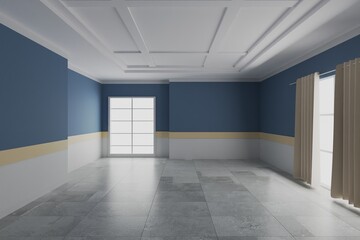 empty room interior 3d rendering