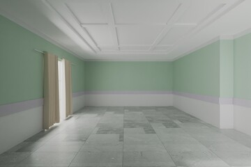 empty room interior 3d rendering