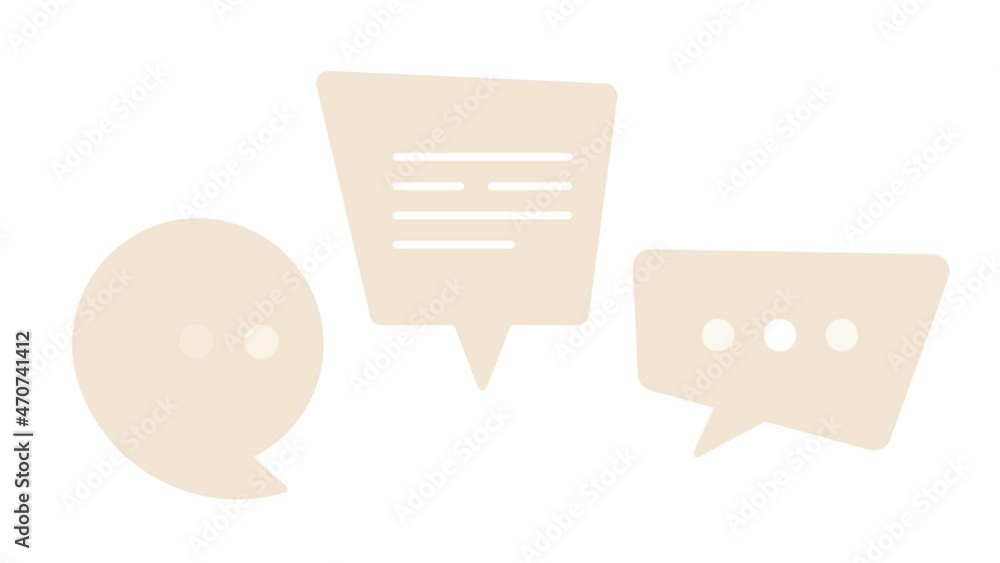 Aufkleber speech bubble chat icon animation set. 4k animation of chat bubble speech icon. motion graphics 4k v