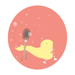 Toilet paper and brush