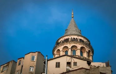 Deurstickers Historic Galata Tower, one of the landmarks of Istanbul © mustafaoncul