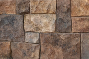Wild stone, fence. Brick wall texture, background. Large brick