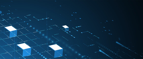 Naklejka premium Quantum processing. Deep learning artificial intelligence. Future new technology for business or science presentation