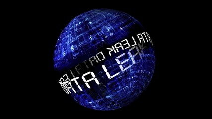 Data leak concept on rotating sphere