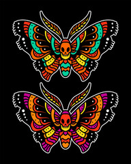 Obraz na płótnie Canvas vector illustration of two colorful butterflies