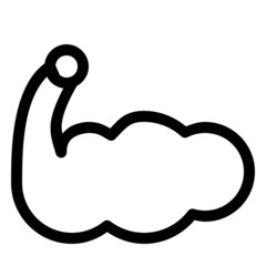 muscle icon with black outline style