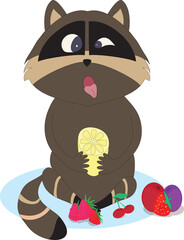 raccoon and lemon