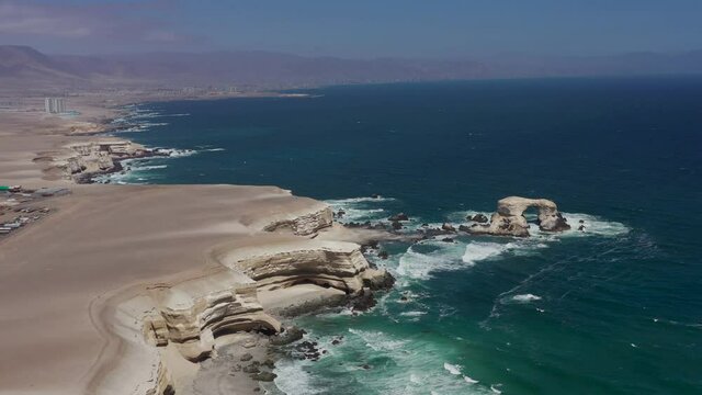 La Portada is a natural arch on the coast of Chile, 18 km (11 mi) north of Antofagasta. It is one of fifteen natural monuments included among the protected areas of Chile.
