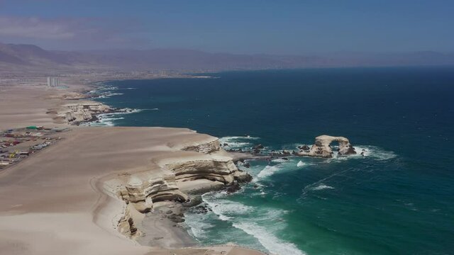 La Portada is a natural arch on the coast of Chile, 18 km (11 mi) north of Antofagasta. It is one of fifteen natural monuments included among the protected areas of Chile.

