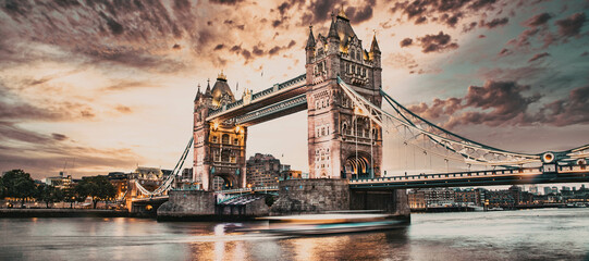 tower bridge at sunset London, UK