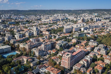 Drone photo of Varna city in Bulgaria