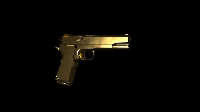 animation of one year old firearms on a black background
