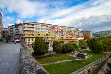 Typical colourful public housing (HDB flats) in city of Spain