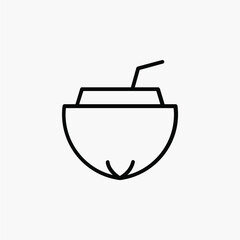 Coconut drink line icon, vector, illustration, logo template. Suitable for many purposes.