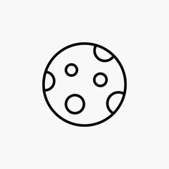 Moon, full moon line icon, vector, illustration, logo template. Suitable for many purposes.