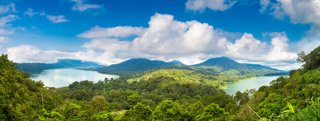 Twin lakes on Bali