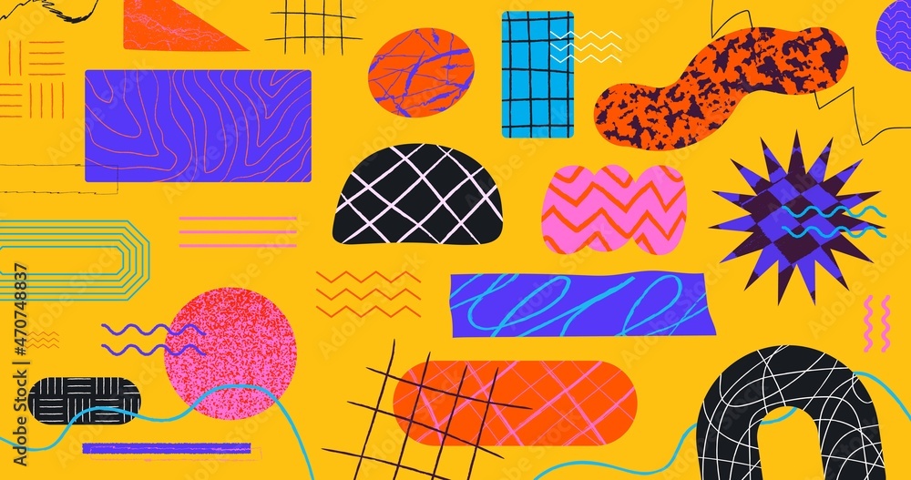 Poster abstract geometric shapes background. cool trendy abstraction backdrop.