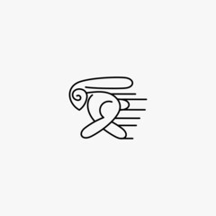 running rabbit logo. vector illustration for business logo or icon