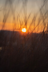 sunset over the river