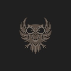 simple owl logo. vector illustration for business logo or icon