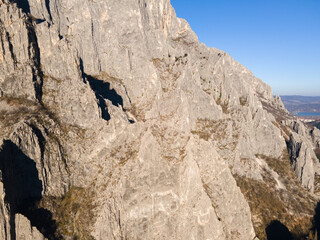 Aerial Landscape of Balkan Mountains and Vratsata pass, Bulgaria