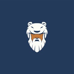 polar bear and old man logo. vector illustration for business logo or icon