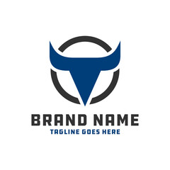 bull head horn inspiration illustration logo design