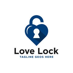 love padlock inspiration illustration logo design