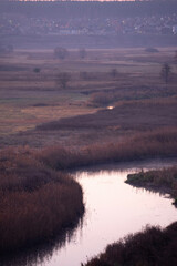 sunset over the river