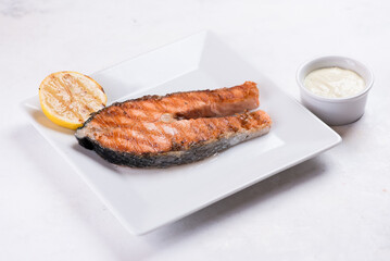 grilled fish steak
