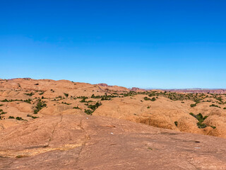 Fototapeta na wymiar Slick Rock Trail Route Across Red Rock Sandstone