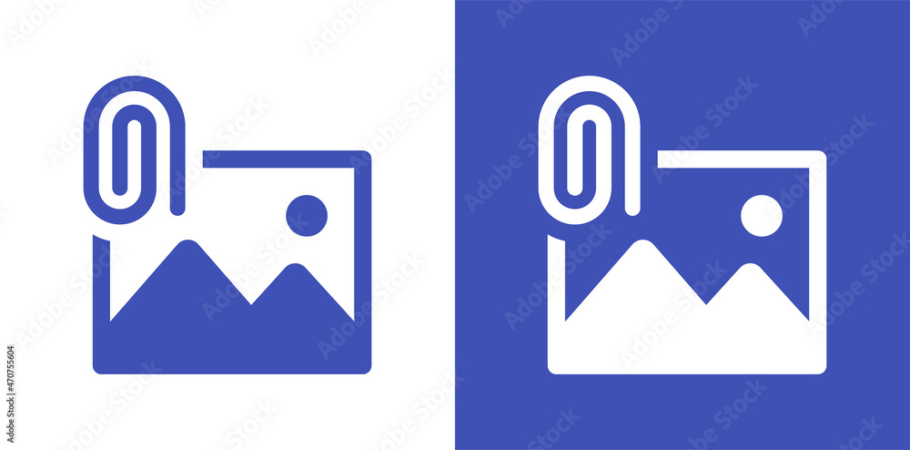 Aufkleber attachment icon vector. attach image on email symbol illustration