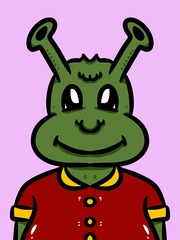 Obraz premium cute monster cartoon on purple background