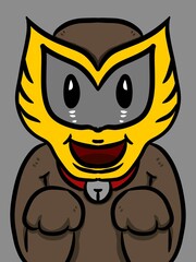 cute cartoon on gray background