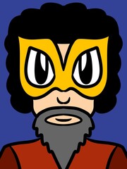 cute cartoon on blue background