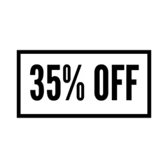 35 percent discount, Thirty-five percent symbol discount. 35 % off promotion sale banner, text 35 percent off