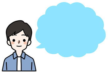 人物イラスト_かわいい私服の男の子_吹き出し