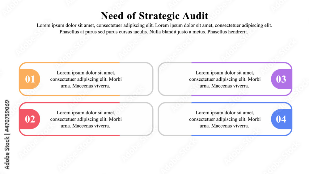 Wall mural infographic presentation template of strategic audit used to perform in-depth examination and evalua