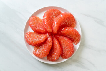 fresh red pomelo fruit or grapefruit