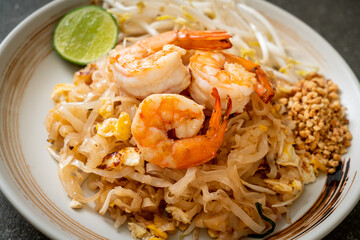 stir-fried noodles with shrimp and sprouts or Pad Thai